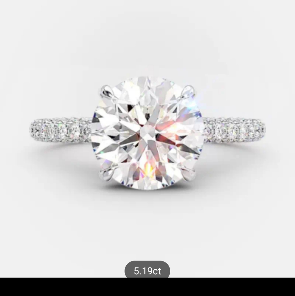 Certified 5.19ct 18K White Gold Moissanite Ring